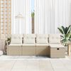 vidaXL Sofa S&aelig;t med pude 5 pcs Beige og creme polyrattan