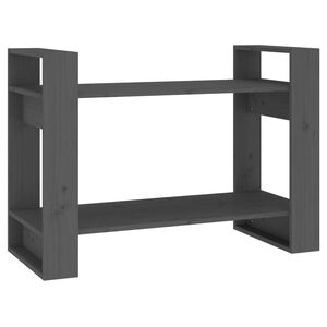 vidaXL bogreol/rumdeler 80x35x56,5 cm massivt fyrretr&aelig; gr&aring;