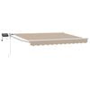vidaXL Manuel udtr&aelig;kkelig markise med LED Beige og hvid 3,5 x 2,5 m