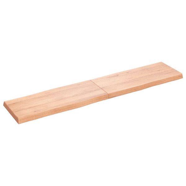 vidaXL bordplade 180x40x(2-6) cm naturlig kant behandlet tr&aelig; lysebrun