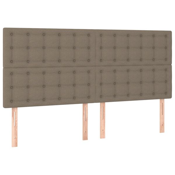 vidaXL sengegavl taupe 180x5x118/128 cm stof