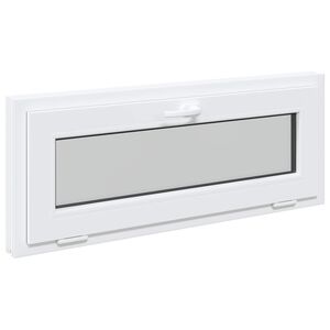 vidaXL K&aelig;ldervindue RISOR 110 x 40 cm PVC og glas Hvid