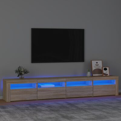 vidaXL tv-skab med LED-lys 240x35x40 cm sonoma-eg