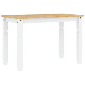 vidaXL spisebord Corona 112x60x75 cm massivt fyrretr&aelig; hvid