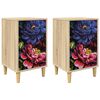 vidaXL Natskab KIEL 2 stk. Sonoma-eg 36 x 33 x 60 cm Konstrueret tr&aelig;