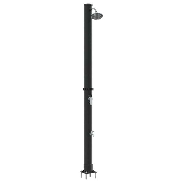 vidaXL Udendørs solbruser Sort 217 cm PVC og aluminium