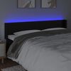 vidaXL sengegavl med LED-lys 203x16x78/88 cm kunstl&aelig;der sort