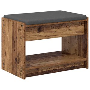 vidaXL Hallb&aelig;nk Gammelt tr&aelig; 63 x 38 x 45 cm Kunstigt tr&aelig; og stof