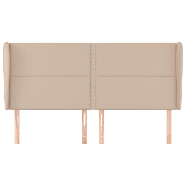 vidaXL sengegavl med kanter 183x23x118/128 cm kunstl&aelig;der cappuccino