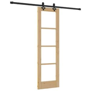 vidaXL Skyded&oslash;r ORKDAL 61 x 198,5 cm Massivt fyrretr&aelig; og glas