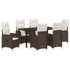 vidaXL Have Spisebordss&aelig;t 7 stk. Brun polyrattan