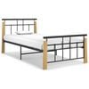 vidaXL sengestel 90x200 cm massivt egetr&aelig; og metal