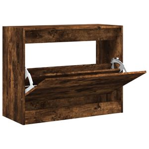 vidaXL skoskab 80x34x63 cm konstrueret tr&aelig; r&oslash;get egetr&aelig;sfarve