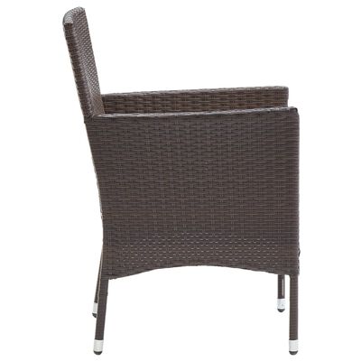 vidaXL spisebordsstole til haven 2 stk. polyrattan brun