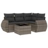 vidaXL sofas&aelig;t 5 dele med hynder polyrattan gr&aring;
