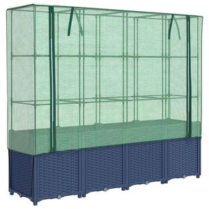 vidaXL h&oslash;jbed med drivhusovertr&aelig;k rattan-look 160x40x153 cm