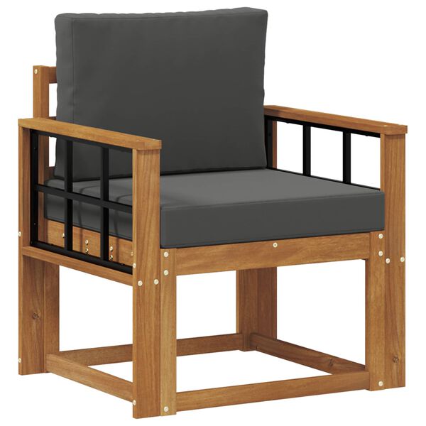 vidaXL Udend&oslash;rs sofa Soli Akacietr&aelig; og polyester Naturfarvet