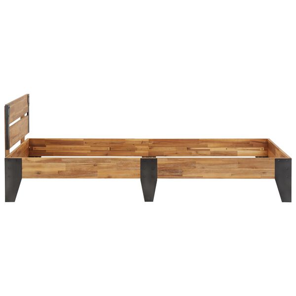 vidaXL sengestel 90x200 cm massivt akacietræ med børstet finish