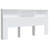 vidaXL sengegavl med opbevaring 200x19x103,5 cm hvid