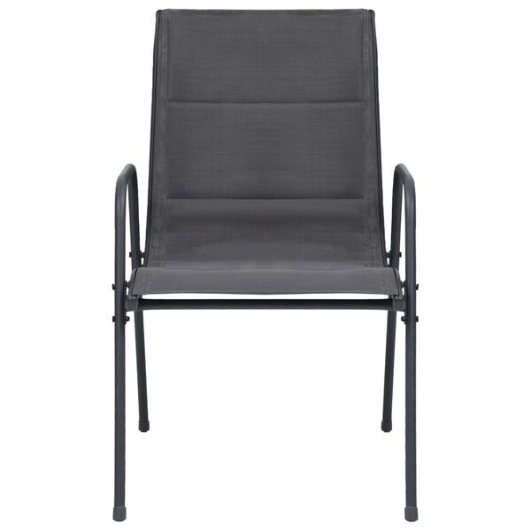 vidaXL havestole 2 stk. stabelbare st&aring;l og textilene antracitgr&aring;