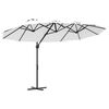 vidaXL Parasol Sandfarvet 372 x 198 x 243 cm Polyester og Aluminium