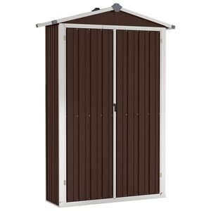 vidaXL haveskur 116x45x175 cm galvaniseret st&aring;l brun