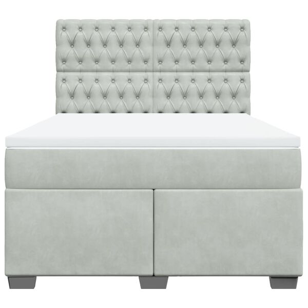 vidaXL kontinentalseng med madras 140x190 fl&oslash;jl lysegr&aring;