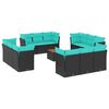 vidaXL sofas&aelig;t til haven 13 dele med hynder polyrattan sort