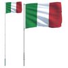 vidaXL Italien flag og flagstang 5,55 m aluminium