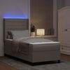 vidaXL LED Box Spring Bed med madras Gr&aring;brun 100 x 200 cm Stof