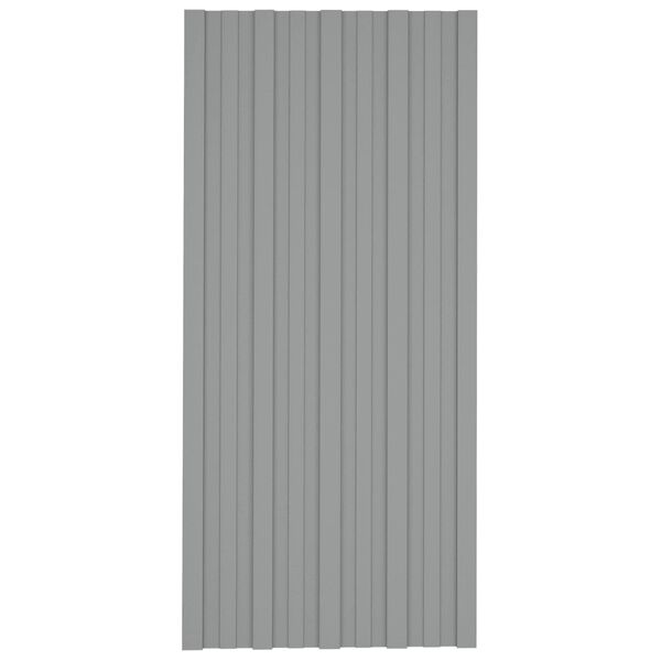 vidaXL Tagpanel 36 pcs Gr&aring; 100 x 45 cm Galvaniseret st&aring;l