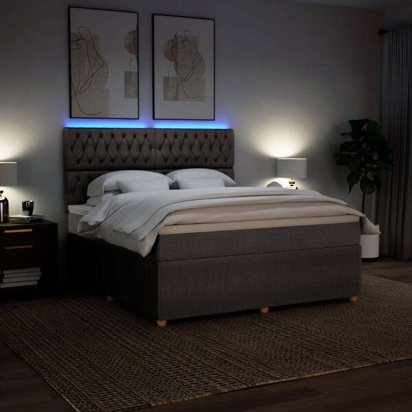 vidaXL kontinentalseng med madras 180x200 cm stof gr&aring;brun