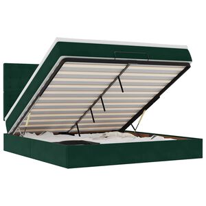 vidaXL osmannisk sengeramme med madrasser 180x200 cm fl&oslash;jl m&oslash;rkegr&oslash;n