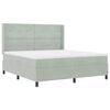 vidaXL Box spring seng med LED-lysstrimler Lysegr&aring; 180 x 200 cm Fl&oslash;jl