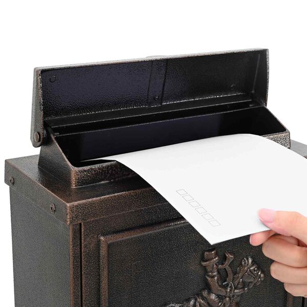 vidaXL Væghængt Postkasse Bronze 29 x 13 x 41 cm Gustt aluminium