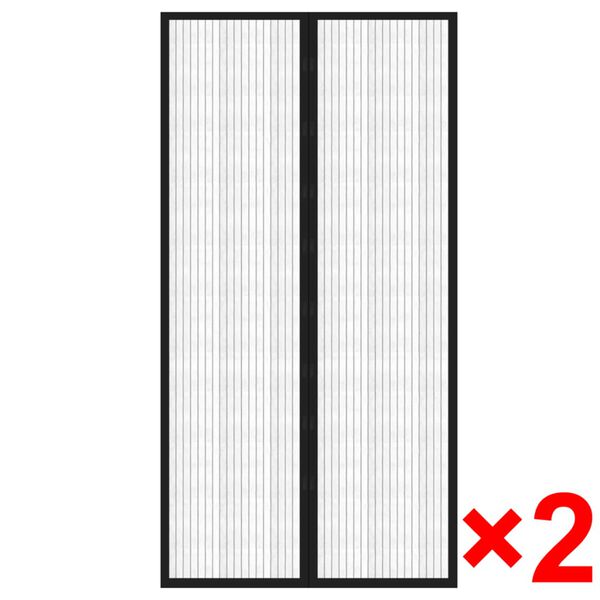 vidaXL d&oslash;rgardin insektnet magnetisk 2 stk. 210 x 100 cm sort