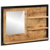 vidaXL spejl med hylder 80x8x55 cm glas og massivt mangotr&aelig;
