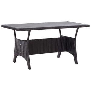 vidaXL havebord 120x70x66 cm polyrattan sort