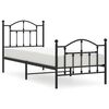 vidaXL sengeramme med sengegavl og fodg&aelig;rde 80x200 cm metal sort
