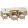 vidaXL Havesofa S&aelig;t med pude 10 pcs Beige polyrattan