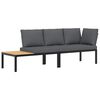 vidaXL sofas&aelig;t til haven 2 dele med hynder aluminium sort