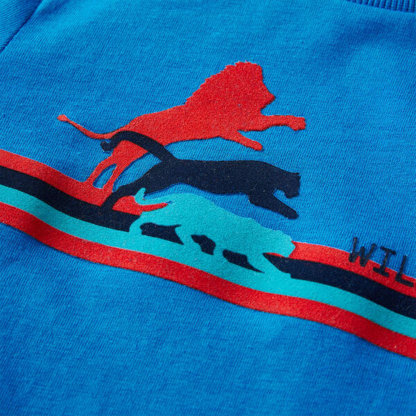 Lang&aelig;rmet T-shirt til b&oslash;rn str. 140 koboltbl&aring;