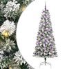 vidaXL Kunstigt Hinged Juletr&aelig; med 300 LED'er Gr&oslash;n og Hvid 180 cm