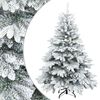 vidaXL Kunstigt b&oslash;jelig juletr&aelig; snefl&oslash;jtet Hvid 120 cm PVC, PE og st&aring;l