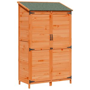 vidaXL Have Skur med tag Brun 106,5 x 56 x 176 cm Massivt Fyrretr&aelig;