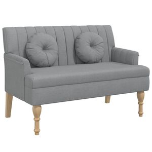 vidaXL b&aelig;nk med hynder 113x64,5x75,5 cm stof lysegr&aring;