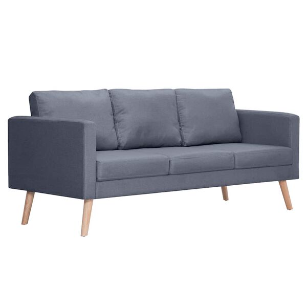 vidaXL sofa 3-pers. sofa stof mørkegrå