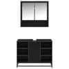 vidaXL Badev&aelig;relsesm&oslash;bel s&aelig;t med hylde 2 pcs Sort eg Konstrueret tr&aelig;