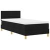 vidaXL LED Box Spring Bed med madras med LED Sort 90 x 190 cm Stof