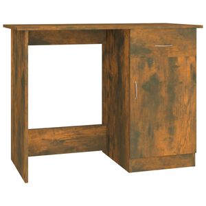 vidaXL skrivebord 100x50x76 cm konstrueret tr&aelig; r&oslash;get egetr&aelig;sfarve